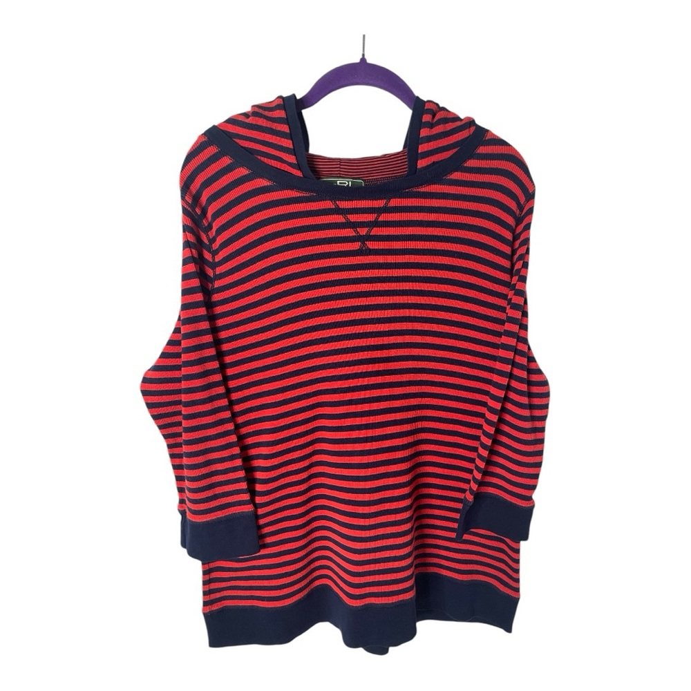 Lauren Ralph Lauren Active Striped Red and Blue Women’s Hoodie Sweater Sz 2X